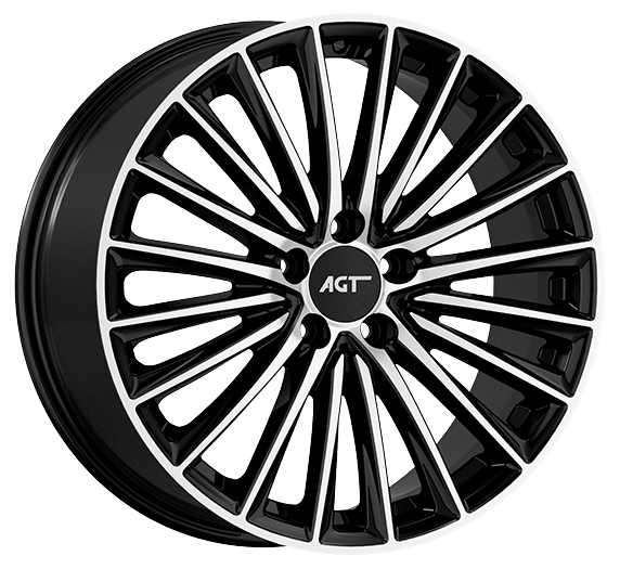 8.0X18" PCD 5X112 AGT Wheels 18269-1 ET45 66.60 mm Gloss Black Diamond