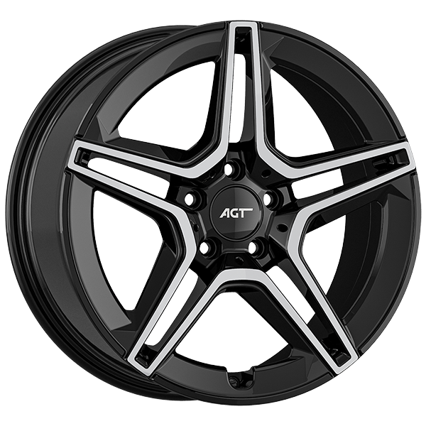 8.0X18" PCD 5X112 AGT Wheels 18273 66.60 mm Gloss Black Diamond