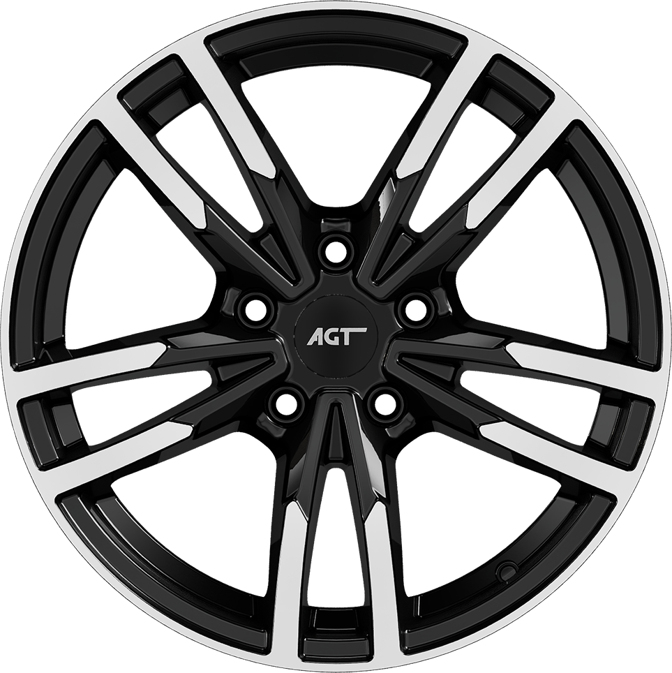 8.0X18" PCD 5X114 AGT Wheels 10061  ET50 60.10 mm Black Diamond