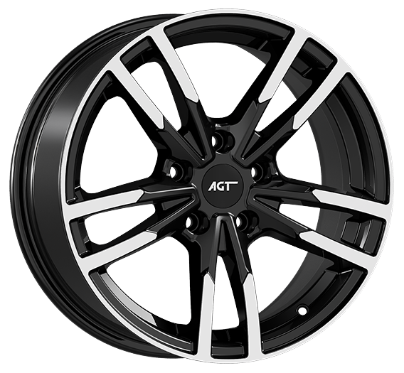 8.0X18" PCD 5X114 AGT Wheels 10061  ET50 60.10 mm Black Diamond