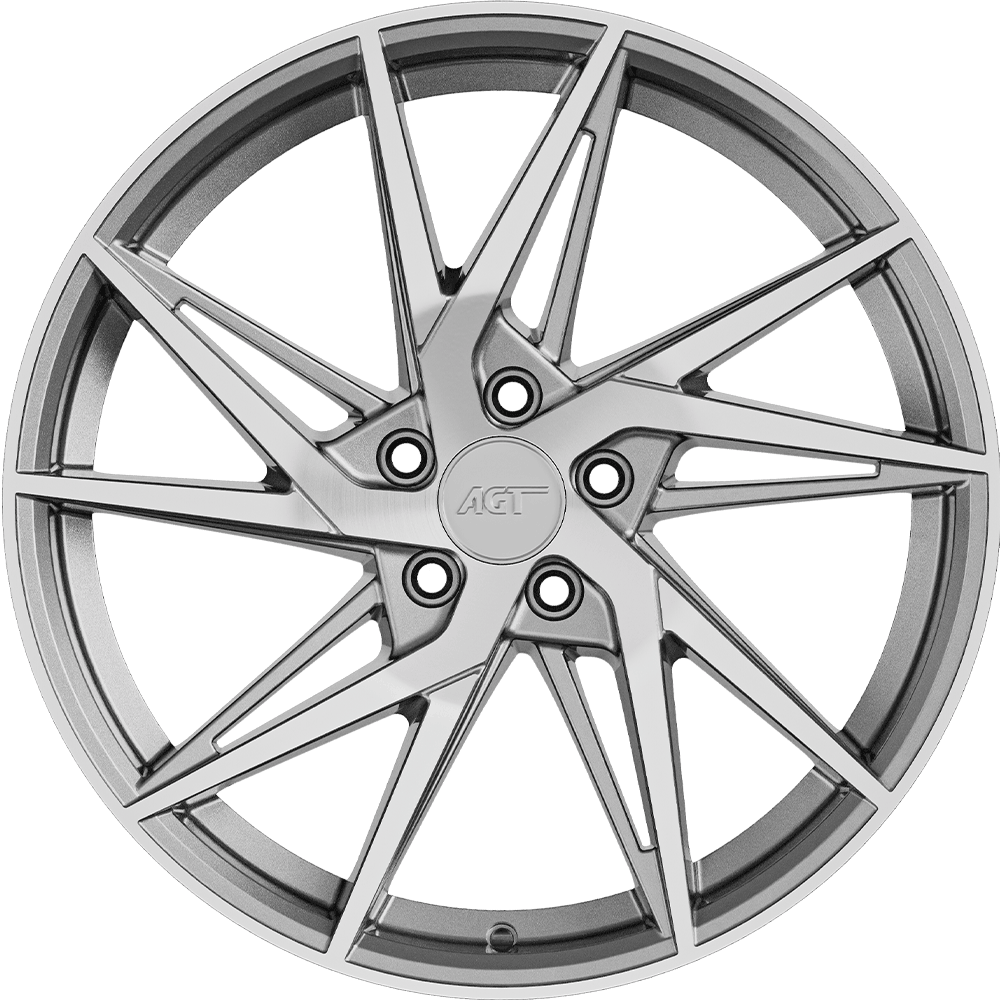 8.0X18" PCD 5X114 AGT Wheels 18259 Fer-R02 ET35 Silver Diamond 72.60 mm