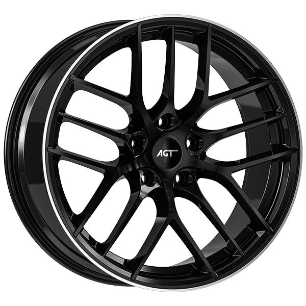 8.0X18" PCD 5X114 AGT Wheels ET35 18121 73.10 mm Black Lip Diamond