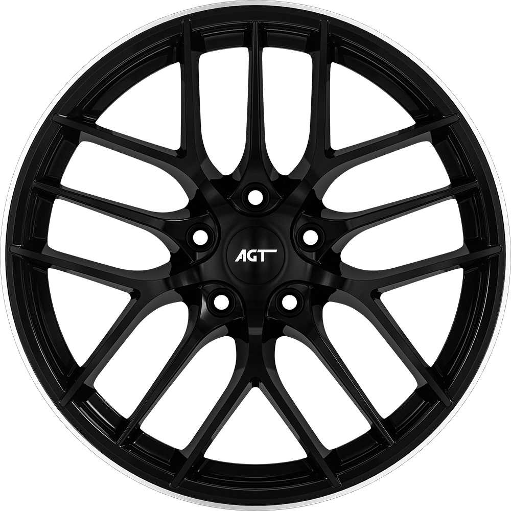 8.0X18" PCD 5X114 AGT Wheels ET35 18121 73.10 mm Black Lip Diamond