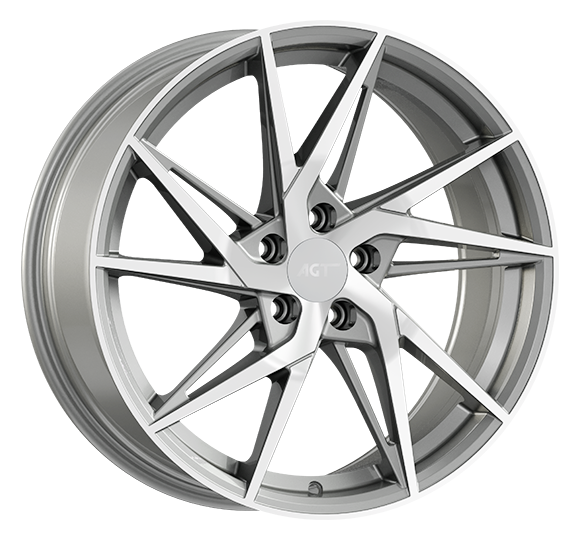8.0X18" PCD 5x115 AGT Wheels 18259 ET38 70.20 mm Silver Diamond