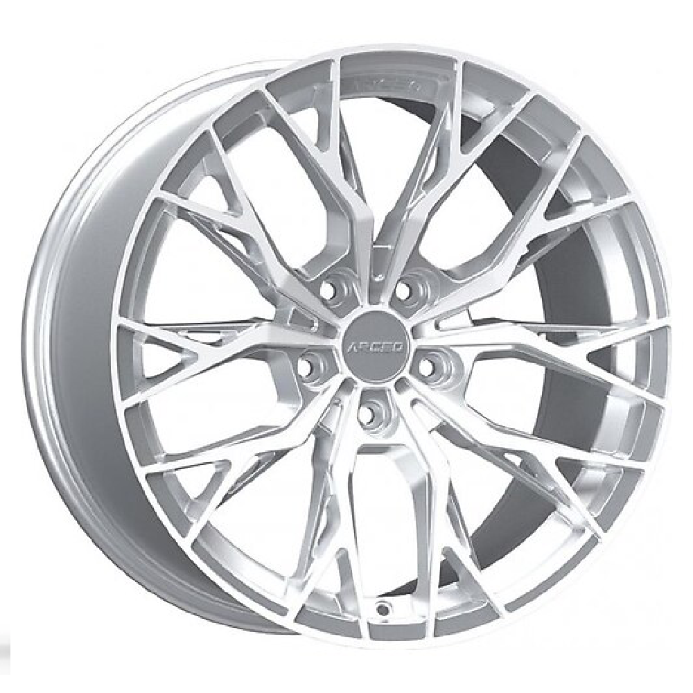 8.0X18" PCD 5X120 Arceo Wheels  18239 ET35 72.6 mm SILVER DIAMOND ROMA