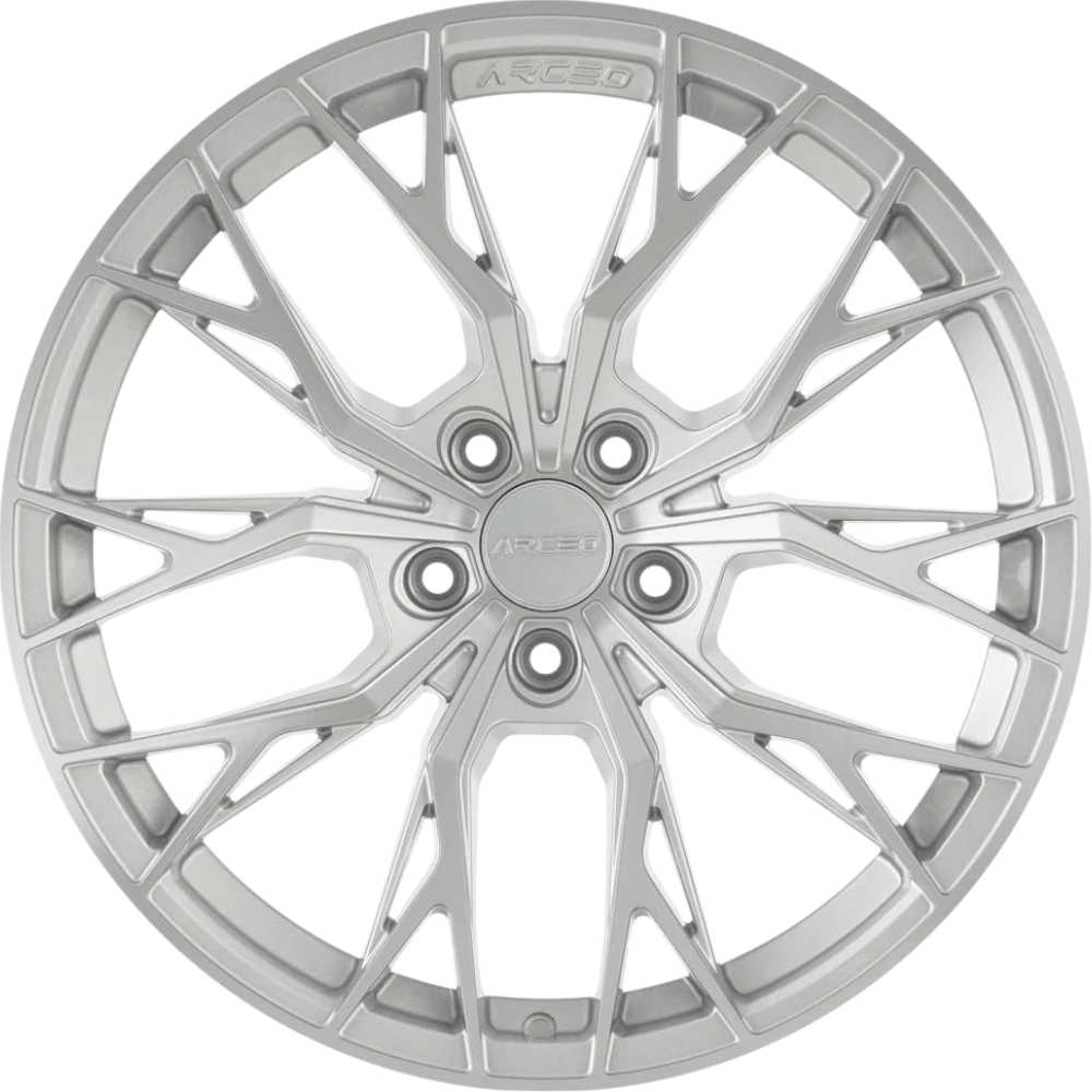 8.0X18" PCD 5X120 Arceo Wheels  18239 ET35 72.6 mm SILVER DIAMOND ROMA