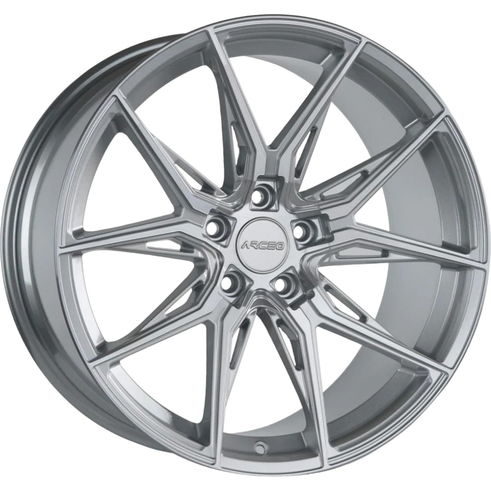 8.0X18" PCD 5X120 Arceo Wheels ARC-18177-21 ET35 Silver Diamond Marseille  72.6 mm