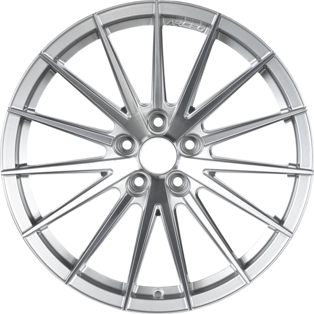 8.0X18" PCD 5X120 Arceo Wheels ARC-S1013-14 ET35 Silver Diamond Lisbon 72.6 mm
