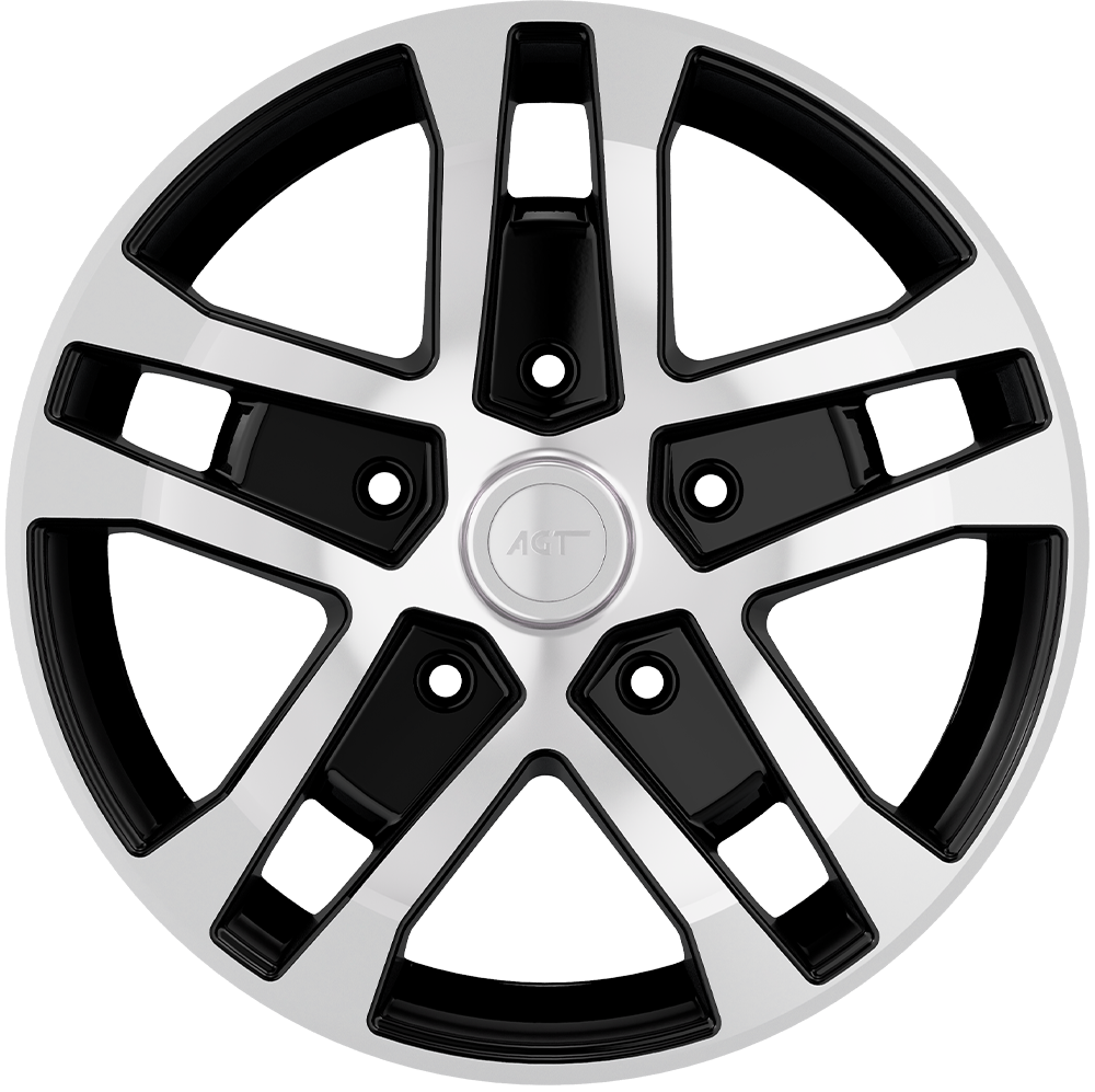 8.0X18" PCD 5X165 AGT Wheels 856-1 ET10 113.20 mm Black Polished Diamond