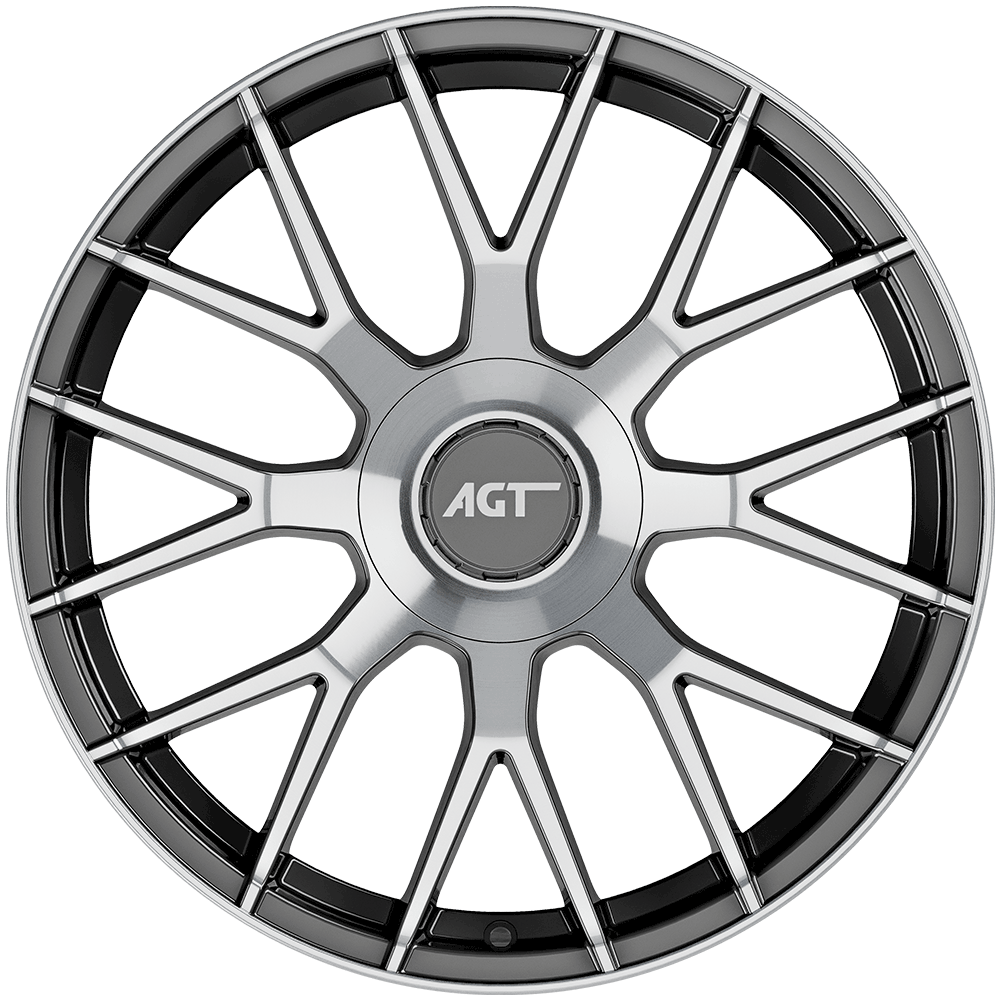 8.0X19" PCD 5X112 AGT Wheels 19162-1 Robust ET30 Titanium Diamond 66.60 mm