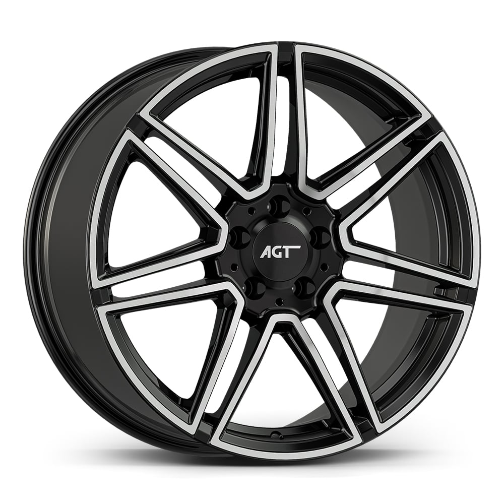 8.0X19" PCD 5X112 AGT Wheels 19266-1 ET42 66.60 mm Gloss Black Diamond