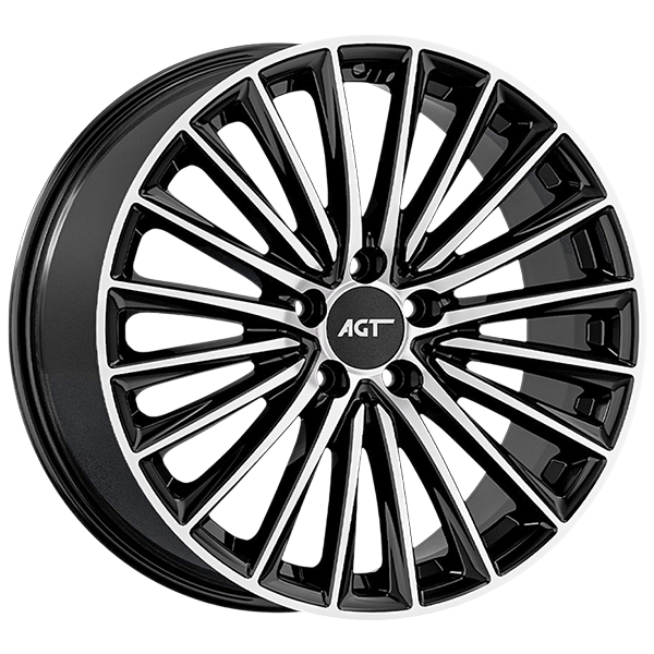 8.0X19" PCD 5X112 AGT Wheels 19269-1 ET43 66.60 mm Gloss Black Lip Diamond