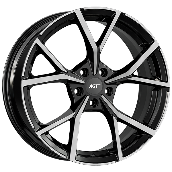 8.0X19" PCD 5X112 AGT Wheels 19270 ET48 57.10 mm Gloss Black Diamond