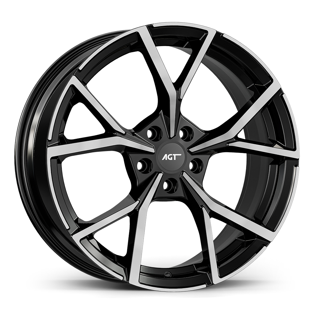 8.0X19" PCD 5X112 AGT Wheels 19270 ET48 57.10 mm Gloss Black Diamond