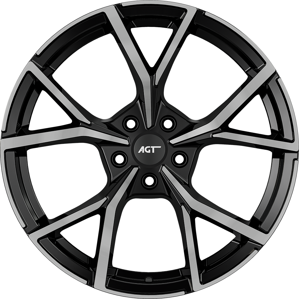 8.0X19" PCD 5X112 AGT Wheels 19270 ET48 57.10 mm Gloss Black Diamond