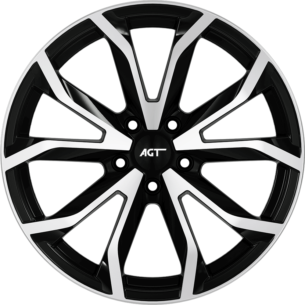 8.0X19" PCD 5X114 AGT Wheels 19034  ET35 67.10 mm Black Diamond