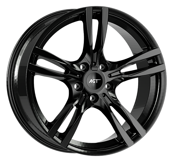8.0X19" PCD5X120 AGT Wheels 1187 ET35 Gloss Black 72.6 mm