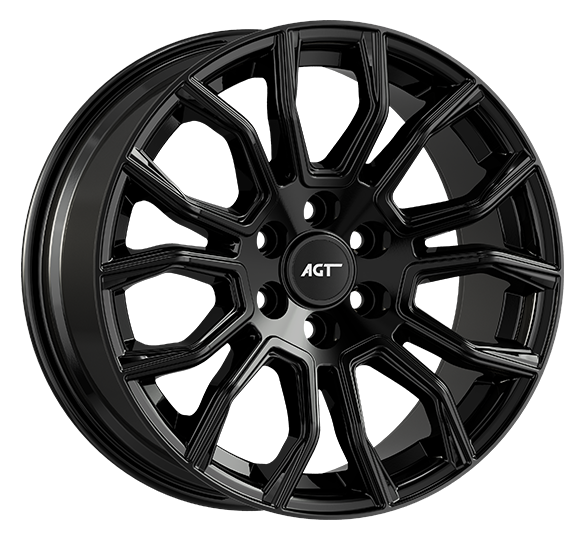 8.5X18" PCD 6X120 AGT Wheels 18045 ET40 Gloss Black 74.60 mm