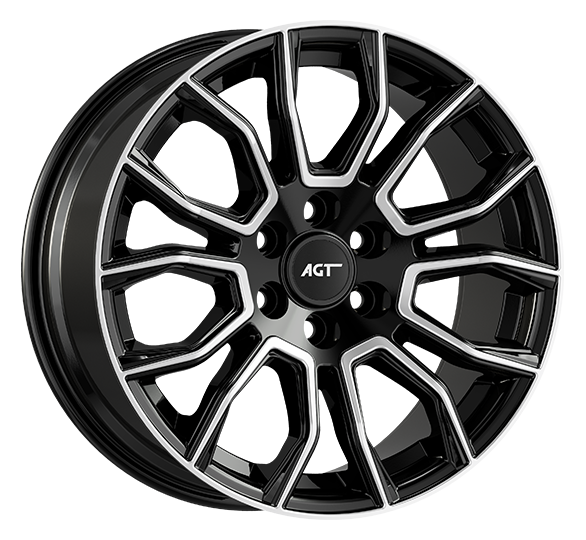 8.5X18" PCD 6X130 AGT Wheels 18045 ET45 Black Diamond 84.10 mm