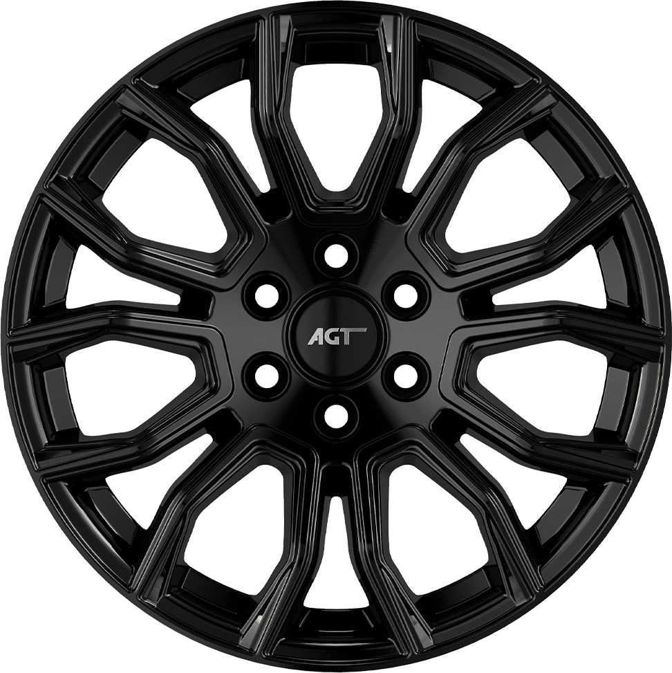 8.5X18" PCD 6X130 AGT Wheels 18045 ET45 Gloss Black 84.10 mm