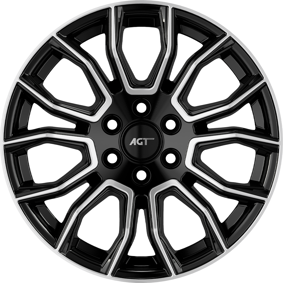 8.5X18" PCD6X120 AGT Wheels 18045 ET74.6 Black Diamond 74.6 mm