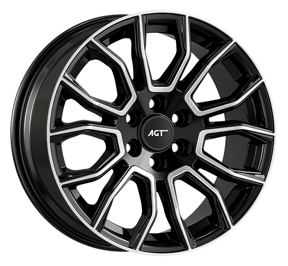 8.5X18" PCD6X120 AGT Wheels 18045 ET74.6 Black Diamond 74.6 mm