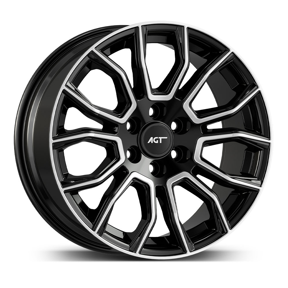 8.5X18" PCD6X120 AGT Wheels 18045 ET74.6 Black Diamond 74.6 mm