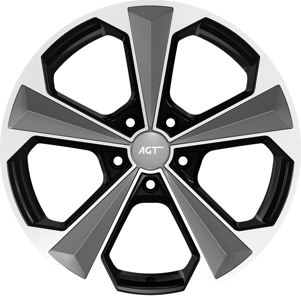 8.5X19" PCD 5X108 AGT Wheels 19062 Bavyera ET38 72.60 mm Santorini Black Diamond