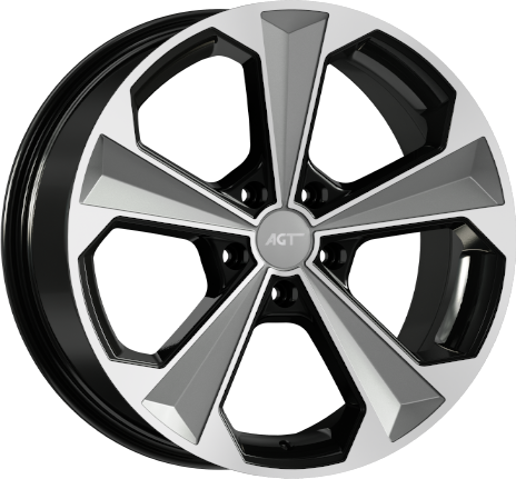 8.5X19" PCD 5X112 AGT Wheels 19062 ET38 Silver Black Diamond 72.60 mm