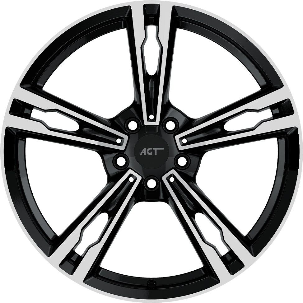 8.5X19" PCD 5X112 AGT Wheels 19265-1 ET33 66.60 mm Gloss Black Diamond