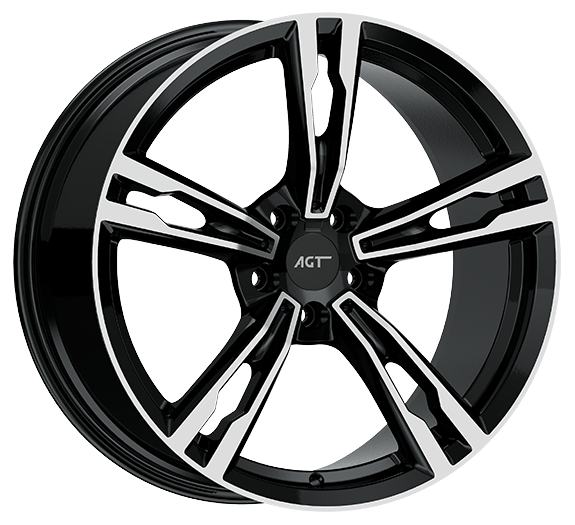 8.5X19" PCD 5X112 AGT Wheels 19265-1 ET33 66.60 mm Gloss Black Diamond