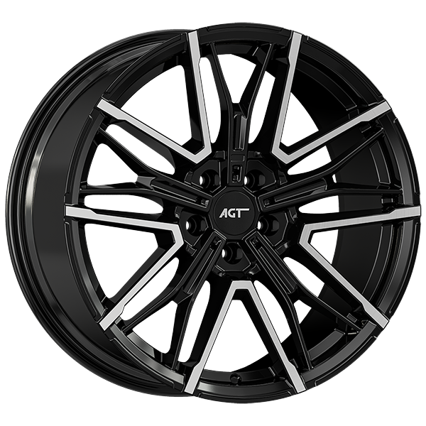 8.5X19" PCD 5X112 AGT Wheels 19272-1 ET30 66.60 mm Gloss Black Diamond