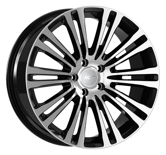8.5X19" PCD 5X112 AGT Wheels 973 Lord ET35 66.6 mm Black Diamond