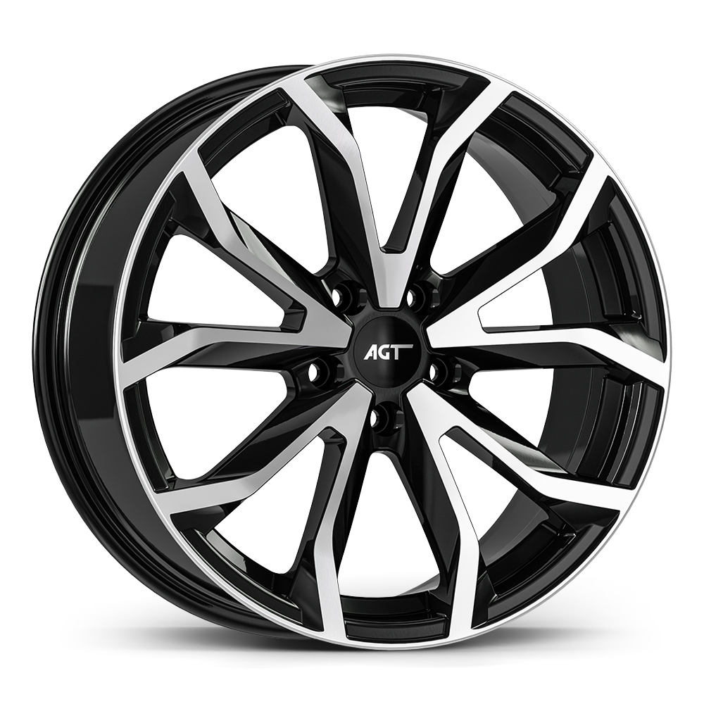8.5X19" PCD 5X120 AGT Wheels 01834 72.60 mm Black Diamond