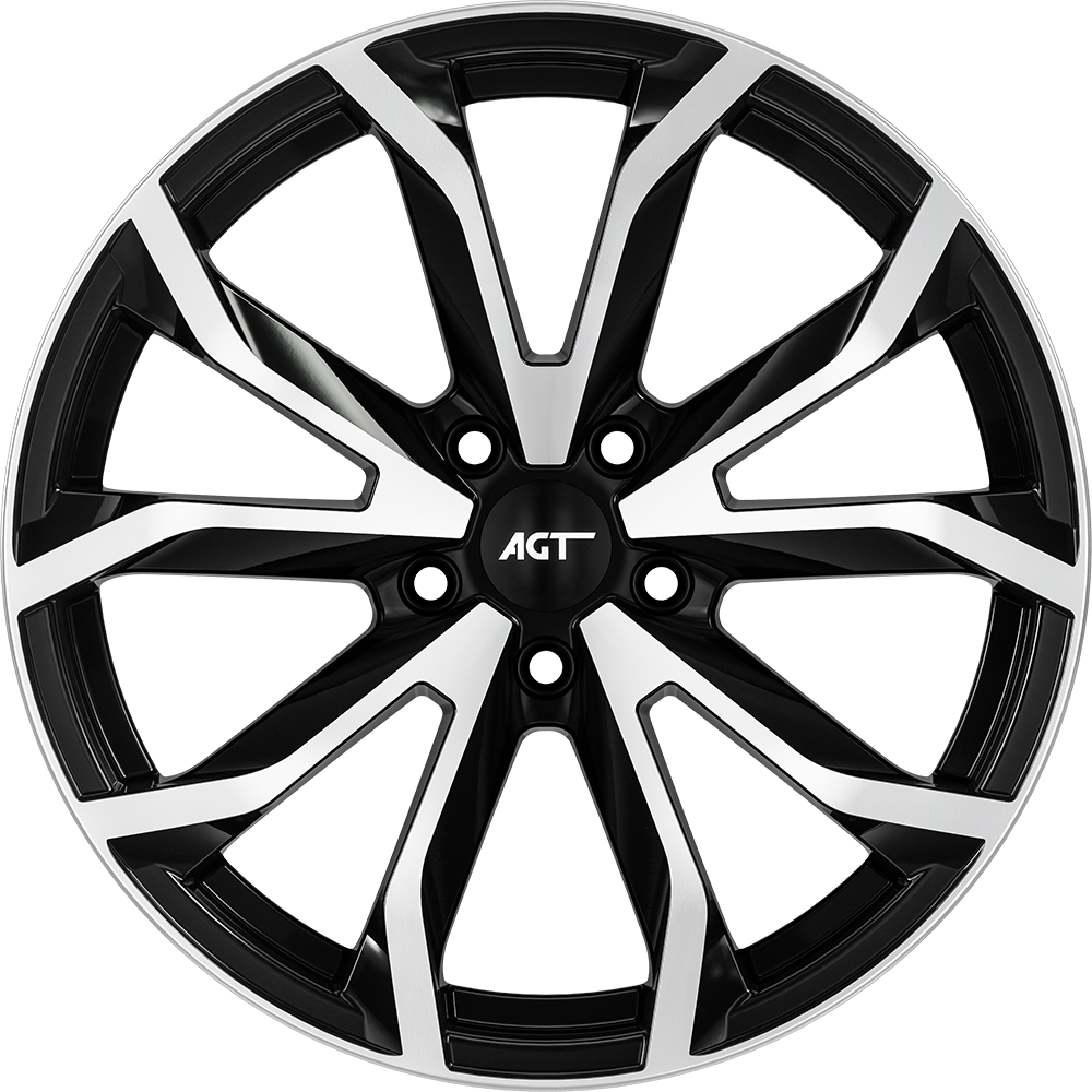 8.5X19" PCD 5X120 AGT Wheels 01834 72.60 mm Black Diamond