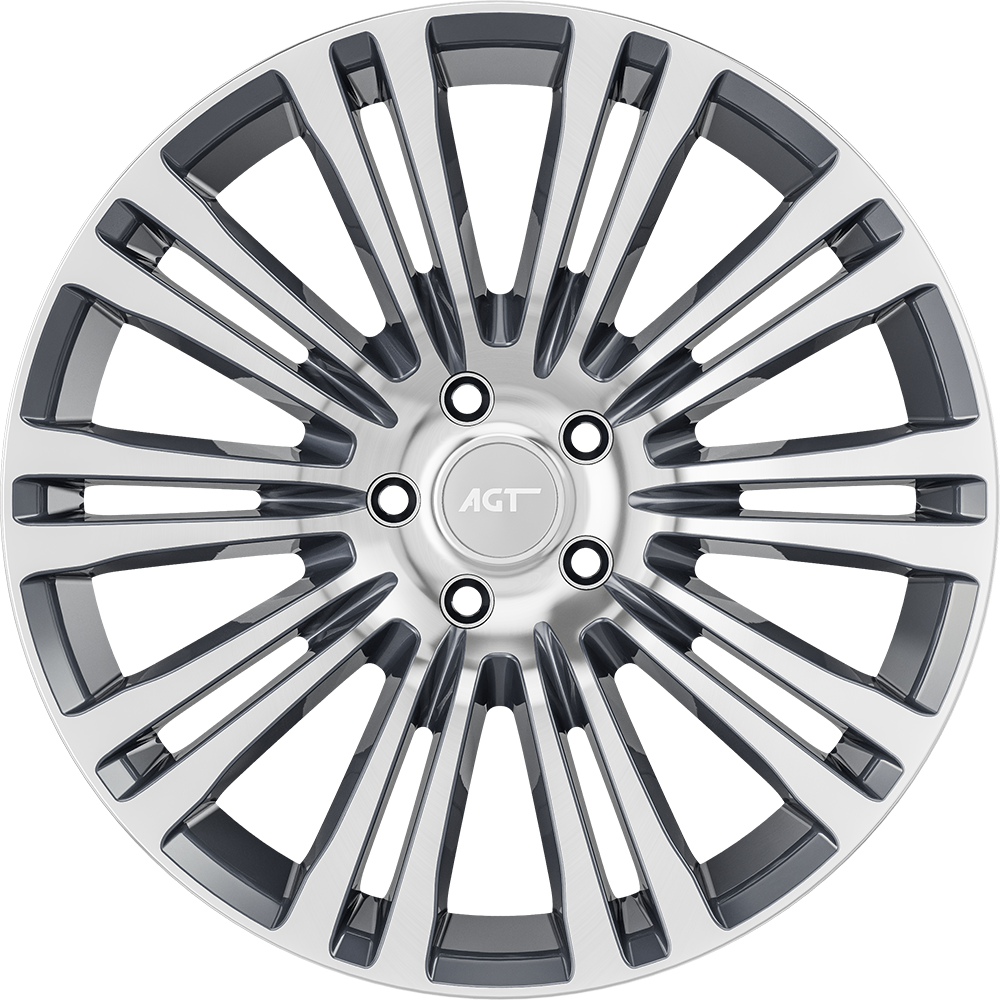 8.5X19" PCD 5X120 AGT Wheels 19073 ET13 Gun Metal Diamond 72.60 mm