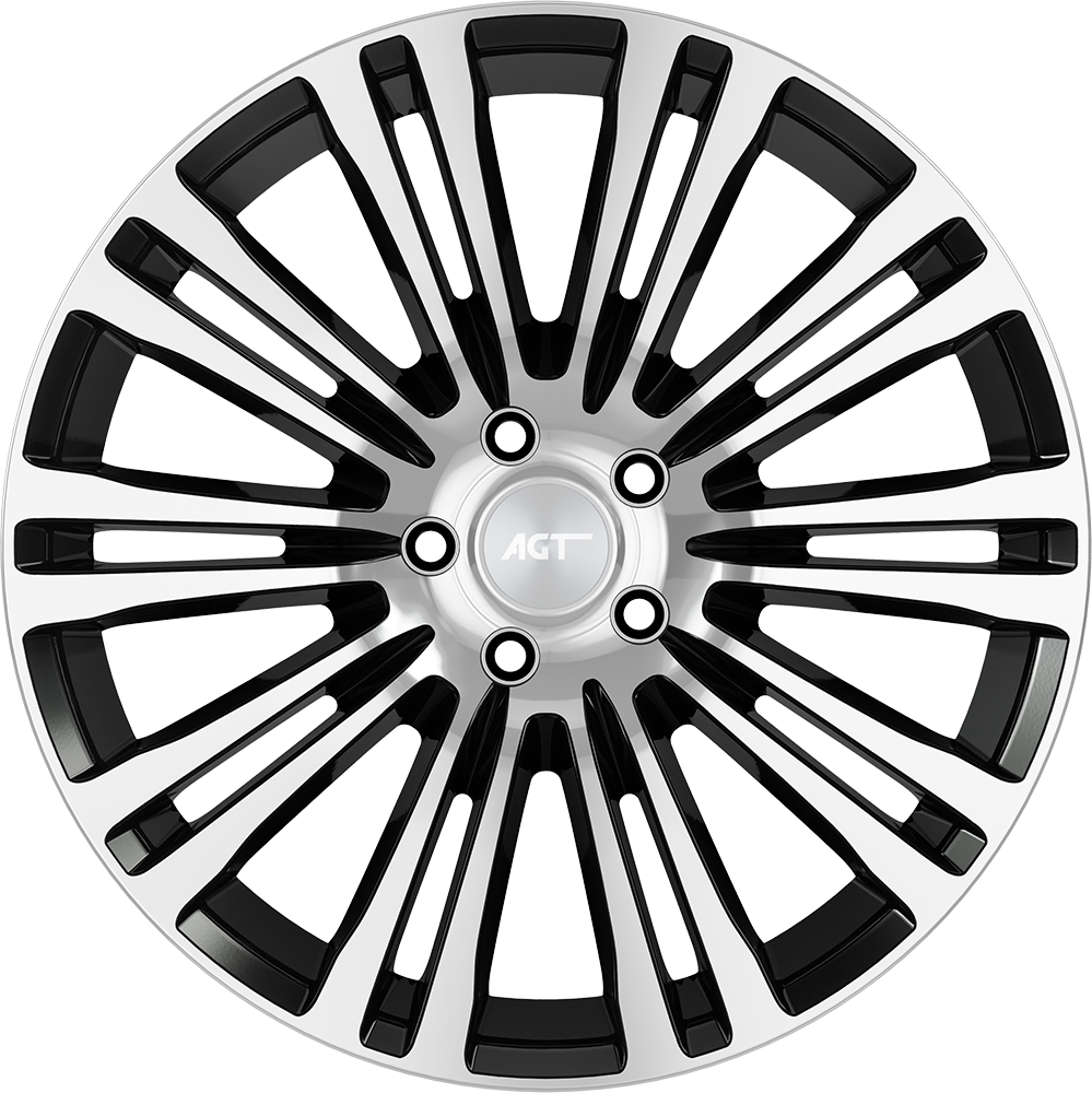 8.5X19" PCD 5X120 AGT Wheels 973 LORD ET35 66.60 mm Black Diamond