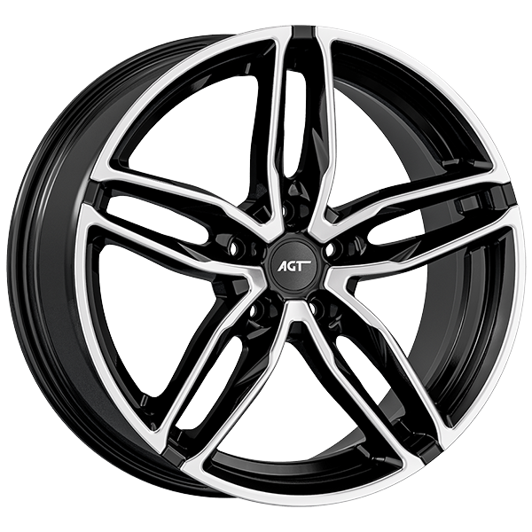 8.5X19" PCD5X112 AGT Wheels 907 ET72.6 Black Diamond 72.6 mm