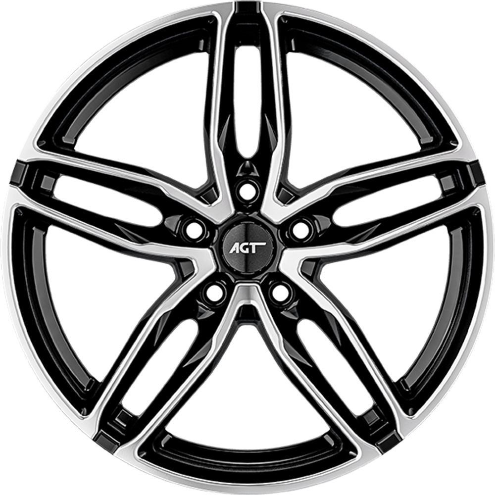 8.5X19" PCD5X112 AGT Wheels 907 ET72.6 Black Diamond 72.6 mm