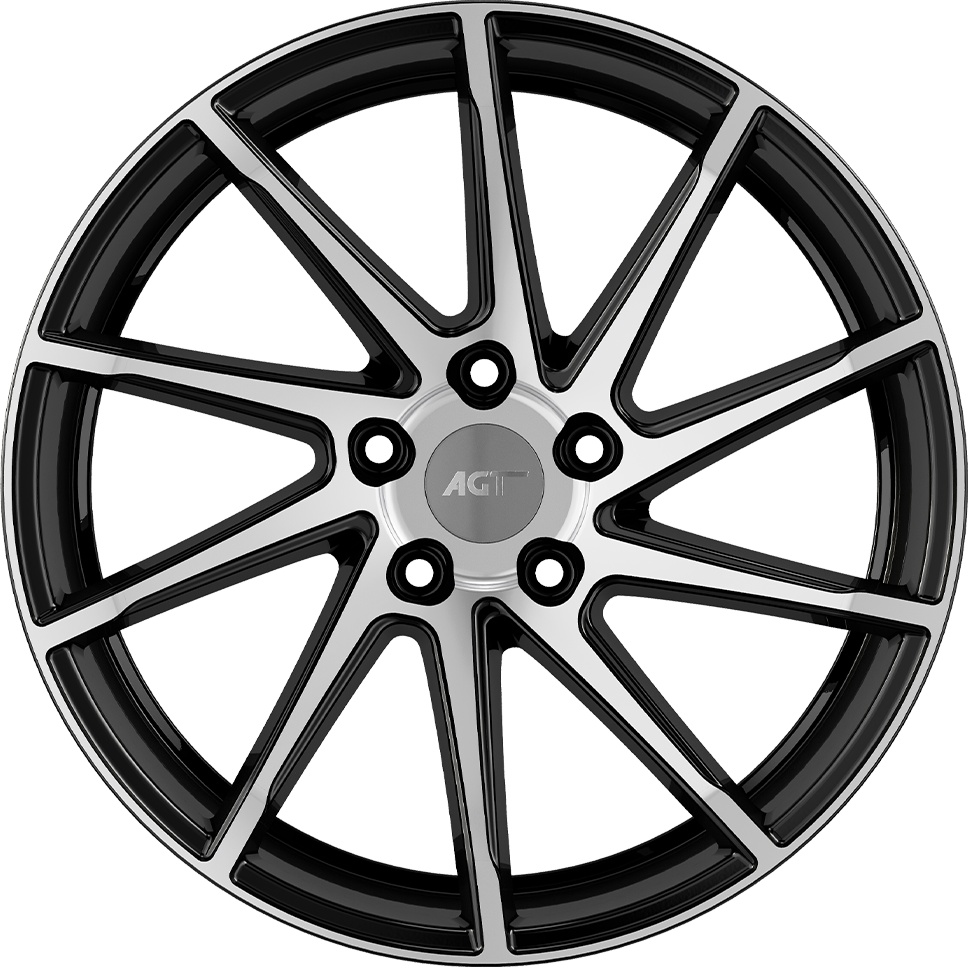 8.5X19" PCD5X112 AGT Wheels 921 ET45 Black Diamond 66.6 mm