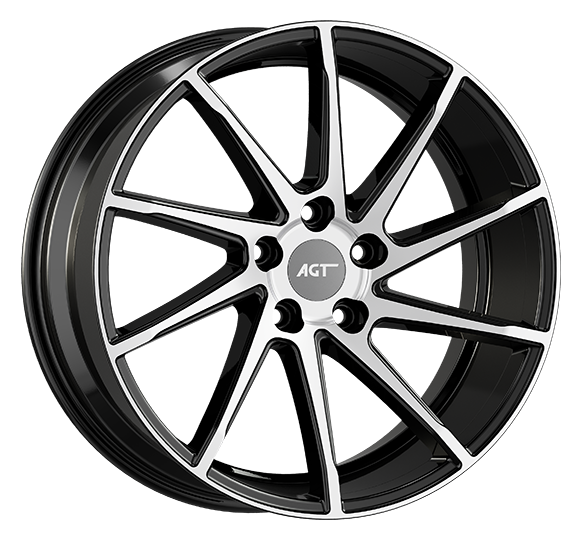 8.5X19" PCD5X112 AGT Wheels 921 ET45 Black Diamond 66.6 mm
