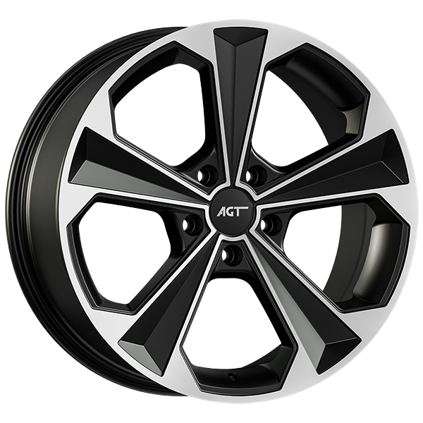 8.5X19" PCD5X114 AGT Wheels 19062 ET38 Matt Black Diamond 72.6 mm