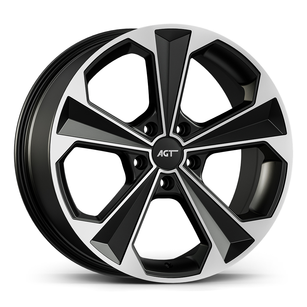 8.5X19" PCD5X114 AGT Wheels 19062 ET38 Matt Black Diamond 72.6 mm