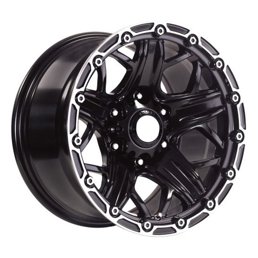 9.0X17" PCD 6X139.7 Megatork TORK3812 BLACK LIP MACHINED ET0 110 mm