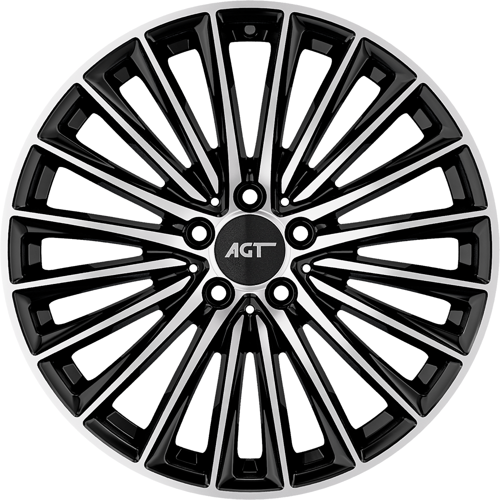 9.0X18" PCD 5X112 AGT Wheels 18269-2 ET48 66.60 mm Gloss Black Diamond