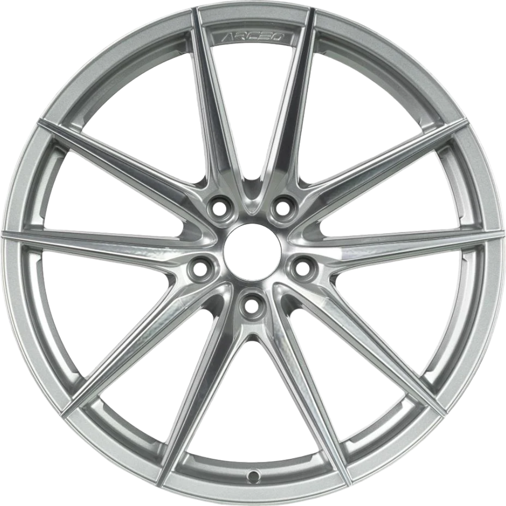 9.0X18" PCD 5X114.3 Arceo Wheels ARC-18190-58 ET40 Silver Diamond Monaco 73.1 mm