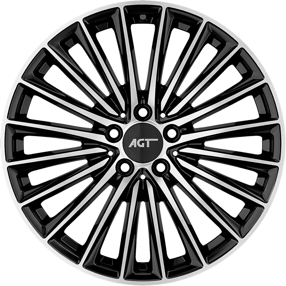 9.0X19" PCD 5X112 AGT Wheels 19269-2 ET45 66.60 mm Gloss Black Diamond