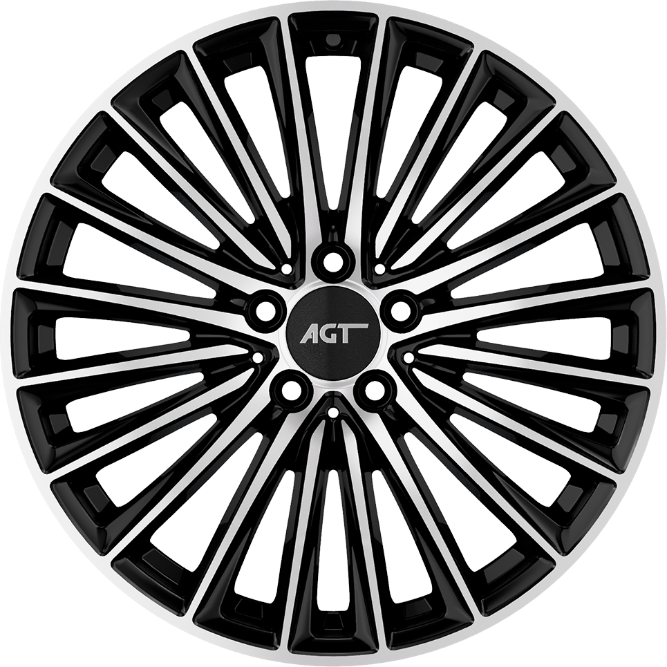 9.0X19" PCD 5X112 AGT Wheels 19269-2 ET48 66.60 mm Gloss Black Diamond