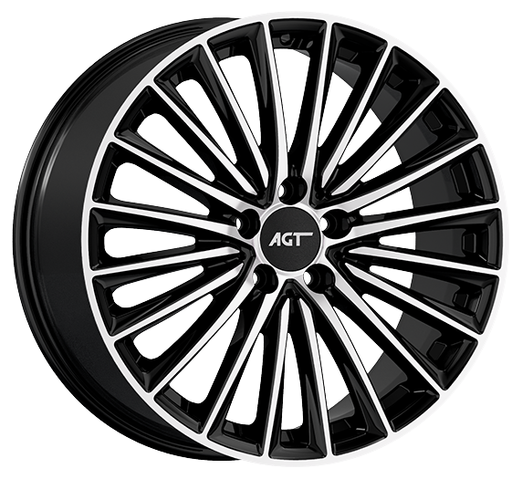 9.0X19" PCD 5X112 AGT Wheels 19269-2 ET48 66.60 mm Gloss Black Diamond