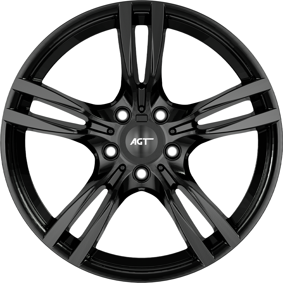 9.0X19" PCD5X120 AGT Wheels 19187 ET45 Gloss Black 72.6 mm